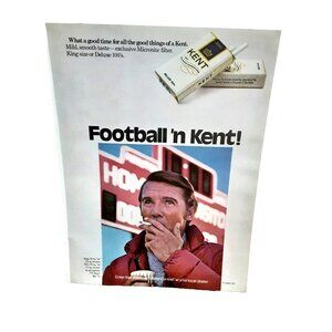 1971 Kent Cigarettes Football n Kent Ad Vintage NFL Program Print